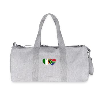 Ireland South Africa Flag Heart - Recycled Canvas Sports Bag by Stanley/Stella - heather grey - Front