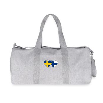 Suède Finlande Drapeau Coeur - Sac de sport en toile recyclée Stanley/Stella - gris chiné - Devant