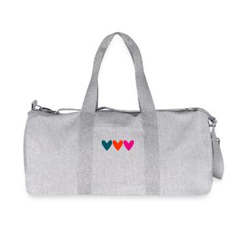 VALENTINE'S DAY. Bachelorette party. I LOVE YOU. I LOVE YOU. LOVE - Recycled Canvas Sports Bag by Stanley/Stella - heather grey - Front