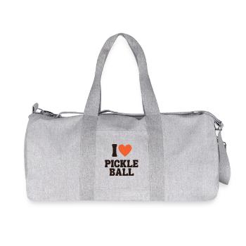 I Love Pickleball ❤️ Retro Pickle Ball Coeur Chemise - Sac de sport en toile recyclée Stanley/Stella - gris chiné - Devant