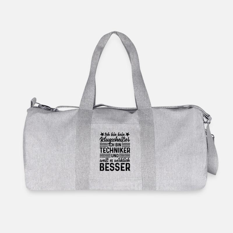Techniker lustiger Spruch bin kein Klugscheißer - Recycelte Canvas-Sporttasche von Stanley/Stella - Grau meliert