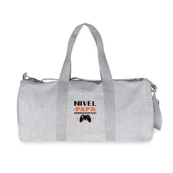 Dad level unlocked Intended Parents - Recycled Canvas Sports Bag by Stanley/Stella - heather grey - Front