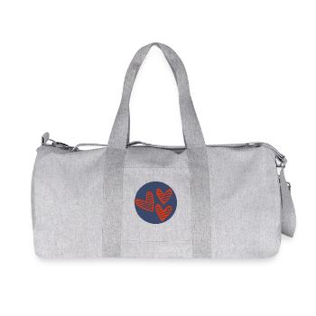 LOVE. COUPLE. JUST MARRIED. Bachelorette party. VALENTINE'S DAY. - Recycled Canvas Sports Bag by Stanley/Stella - heather grey - Front