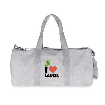 i love lauch | ich liebe lauchs - Recycelte Canvas-Sporttasche von Stanley/Stella - Grau meliert - Vorne