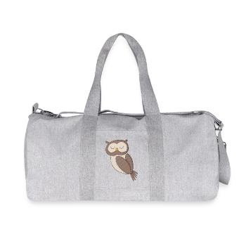 Bird Owl - Recycled Canvas Sports Bag by Stanley/Stella - heather grey - Front