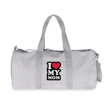 I love my mom - Ich liebe meine Mama - Recycelte Canvas-Sporttasche von Stanley/Stella - Grau meliert - Vorne