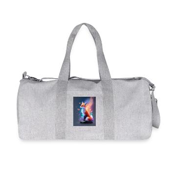 Renard fantastique avec des papillons multicolores - Sac de sport en toile recyclée Stanley/Stella - gris chiné - Devant
