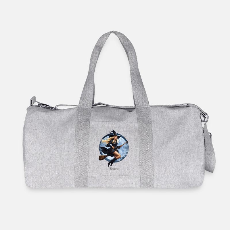 Hexe auf Besen - Recycelte Canvas-Sporttasche von Stanley/Stella - Grau meliert