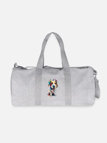 Jack Russel Terrier Farbenfroh - Jack Russel - Recycelte Canvas-Sporttasche von Stanley/Stella - Grau meliert