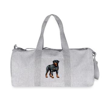 Rottweiler Cyborg Roboter Futuristisch - Recycelte Canvas-Sporttasche von Stanley/Stella - Grau meliert - Vorne