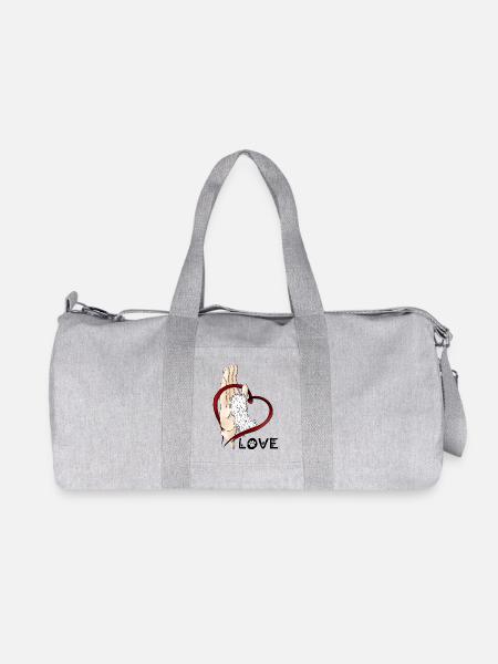 Pfotenliebe - weißes Pfötchen - Recycelte Canvas-Sporttasche von Stanley/Stella - Grau meliert