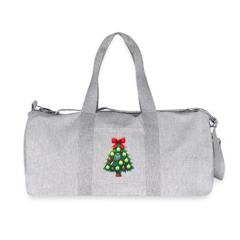 Festive Tennis Christmas Tree Design - Recycled Canvas Sports Bag by Stanley/Stella - heather grey - Front