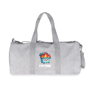 Poubelle Kawaii En Feu - Sac de sport en toile recyclée Stanley/Stella - gris chiné - Devant