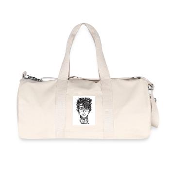 Doodle The Face - Recycelte Canvas-Sporttasche von Stanley/Stella - Naturweiß - Vorne