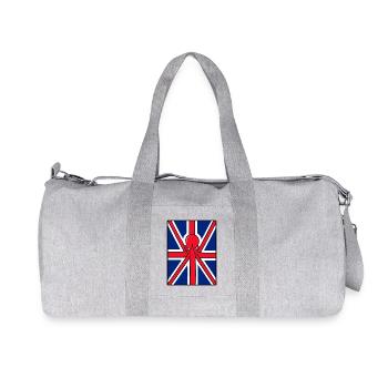 Red Octopus Union Jack Flag - Recycled Canvas Sports Bag by Stanley/Stella - heather grey - Front