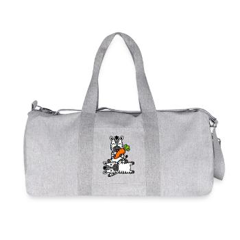 Cute Zebra Friends with Carrot Fun - Recycled Canvas Sports Bag by Stanley/Stella - heather grey - Front