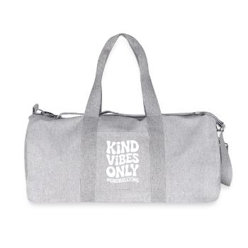 Freundliche Vibes, nur gegen Mobbing. - Recycelte Canvas-Sporttasche von Stanley/Stella - Grau meliert - Vorne