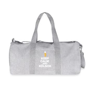 KEEP CALM AND KÖLSCH! STANGE GLÜCK AUS KÖLN weiß - Recycelte Canvas-Sporttasche von Stanley/Stella - Grau meliert - Vorne