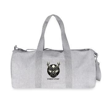 Forest Spirit – Stag in Woodcut Style - Recycled Canvas Sports Bag by Stanley/Stella - heather grey - Front