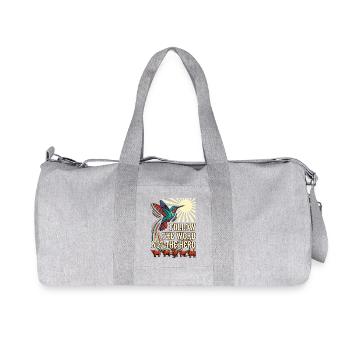 Folge dem Wort, nicht der Herde, Kolibris - Recycelte Canvas-Sporttasche von Stanley/Stella - Grau meliert - Vorne