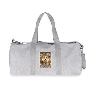 Corgi Ramen Feast: Kawaii Bowl - Recycled Canvas Sports Bag by Stanley/Stella - heather grey - Front