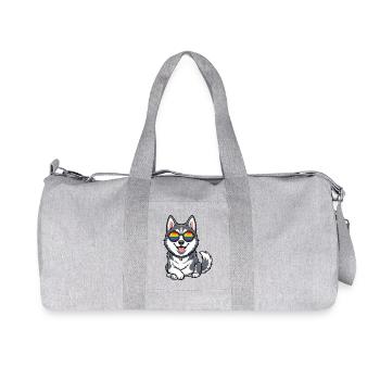 Mois de la Fierté LGBT - Mignon Husky - Sac de sport en toile recyclée Stanley/Stella - gris chiné - Devant