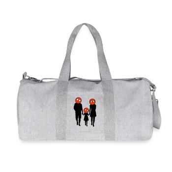 Family Silhouette Dear Children Parents Mom Dad - Recycled Canvas Sports Bag by Stanley/Stella - heather grey - Front