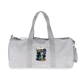 Reach for the Stars – Niedlicher Brachiosaurus - Recycelte Canvas-Sporttasche von Stanley/Stella - Grau meliert - Vorne