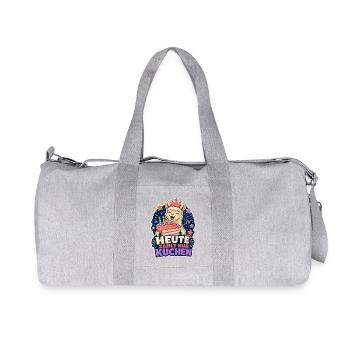 Heute zählt nur Kuchen – Party-Alpaka - Recycelte Canvas-Sporttasche von Stanley/Stella - Grau meliert - Vorne
