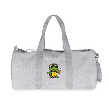 Tortue Après-Ski Bière Bande dessinée - Sac de sport en toile recyclée Stanley/Stella - gris chiné - Devant