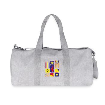 4 / Lustige vier mit Pinsel zum Kindergeburtstag. - Recycelte Canvas-Sporttasche von Stanley/Stella - Grau meliert - Vorne