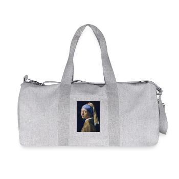 Jan Vermeer: The girl with the pearl earring - Recycled Canvas Sports Bag by Stanley/Stella - heather grey - Front