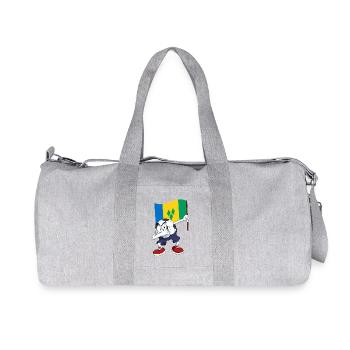 St. Vincent und die Grenadinen Dabbing Fussball - Recycelte Canvas-Sporttasche von Stanley/Stella - Grau meliert - Vorne