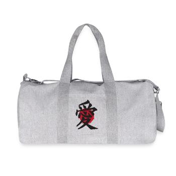 Ai love japanese ideogram vintage effect - Recycled Canvas Sports Bag by Stanley/Stella - heather grey - Front