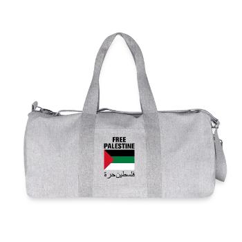 Free Palestine with Flag - Recycled Canvas Sports Bag by Stanley/Stella - heather grey - Front