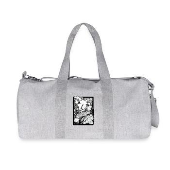 Roter Panda klettert auf Fels (Schwarzweiß) - Recycelte Canvas-Sporttasche von Stanley/Stella - Grau meliert - Vorne