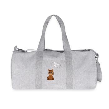! Einfach NÖ Grafik Spruch mit Pony - Recycelte Canvas-Sporttasche von Stanley/Stella - Grau meliert - Vorne