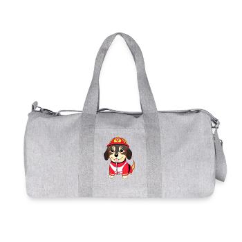 Chiot, chien comme pompier - Sac de sport en toile recyclée Stanley/Stella - gris chiné - Devant