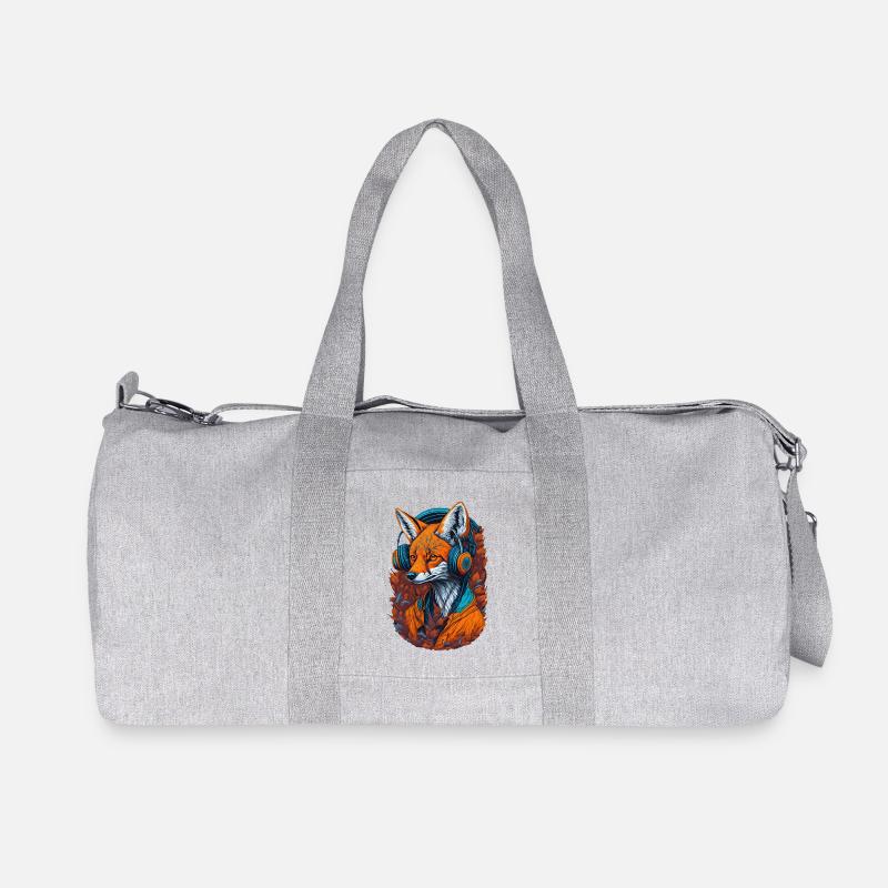 Fuchs mit Kopfhörern Füchse Liebhaber Tiere - Recycelte Canvas-Sporttasche von Stanley/Stella - Grau meliert