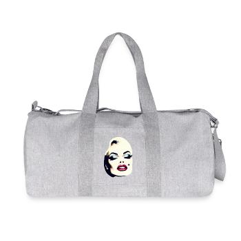 Portrait inspiré du Pop Art sur les vêtements - Sac de sport en toile recyclée Stanley/Stella - gris chiné - Devant