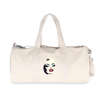 Pop Art Inspired Portrait on Apparel - Recycled Canvas Sports Bag by Stanley/Stella - natural - Front