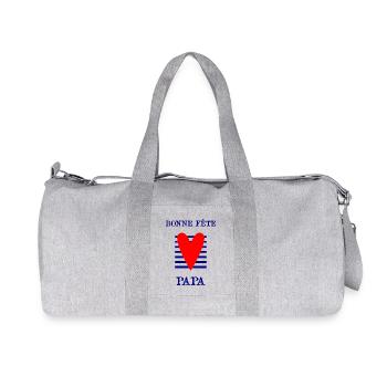 DAD. FATHER'S DAY. HAPPY FATHER'S DAY. HAPPY BIRTHDAY. - Recycled Canvas Sports Bag by Stanley/Stella - heather grey - Front