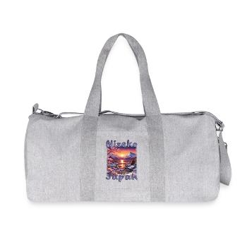 Niseko Japan Ski Holiday Winter Holiday Snow Grunge - Recycled Canvas Sports Bag by Stanley/Stella - heather grey - Front