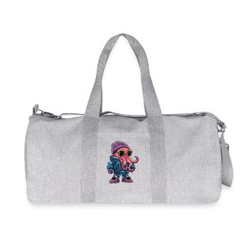 Oktopus Winter Comic - Recycelte Canvas-Sporttasche von Stanley/Stella - Grau meliert - Vorne