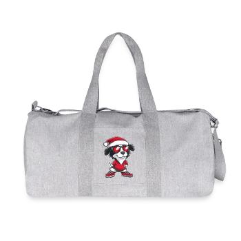 Border Collie Chien Noël Cool Noël - Sac de sport en toile recyclée Stanley/Stella - gris chiné - Devant