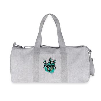 Trois chevaux avec fers à cheval – Rodéo, Sports équestres - Sac de sport en toile recyclée Stanley/Stella - gris chiné - Devant
