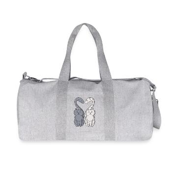 Verliebte Kätzchen - Recycelte Canvas-Sporttasche von Stanley/Stella - Grau meliert - Vorne