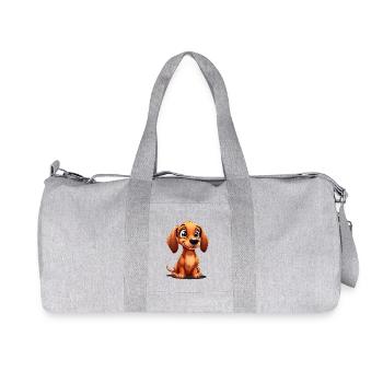 Süßer Dackel - Drolliger Dachshund - Recycelte Canvas-Sporttasche von Stanley/Stella - Grau meliert - Vorne