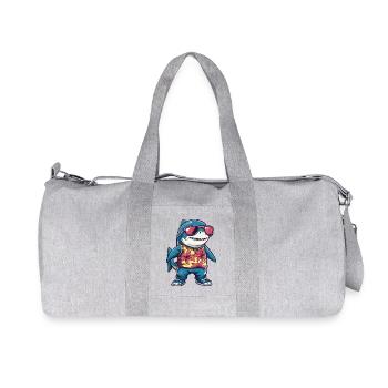 Shark Comic Funny Summer - Recycled Canvas Sports Bag by Stanley/Stella - heather grey - Front
