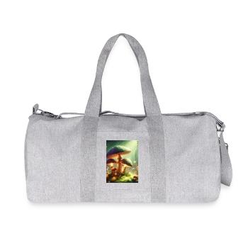 Magical Glowing Mushroom for Nature Lovers - Recycled Canvas Sports Bag by Stanley/Stella - heather grey - Front